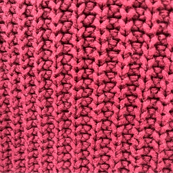 Free People Swim To Deep Turtle Neck Sweater Deep Red Chunky Knit Women's XS - Picture 10 of 13